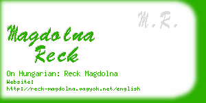 magdolna reck business card